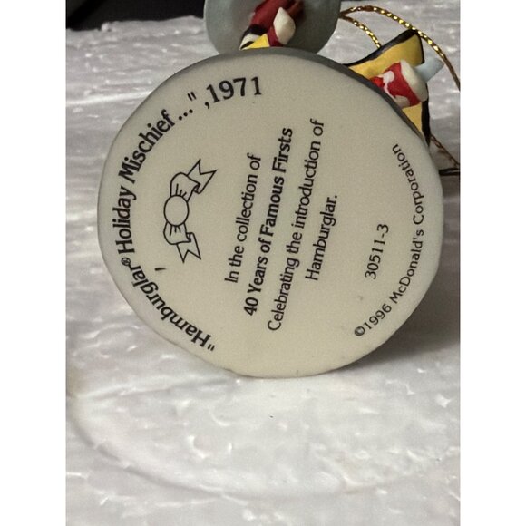 Hamburglar Holiday Mischief Ornament 1996 McDonalds  Ceramic 1971 Design - Picture 5 of 5